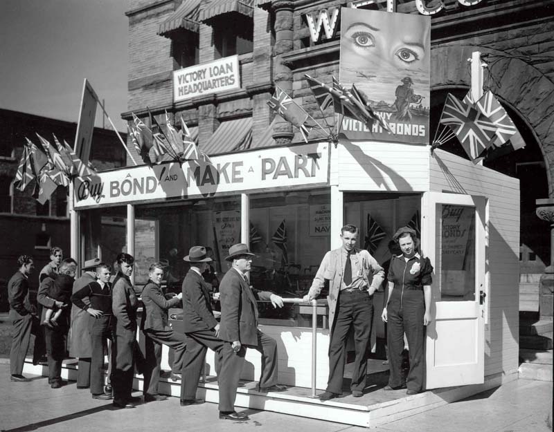 Weatherhead Co. Ltd. employees staffed the St. Thomas City Hall Victory Bond display, 1942-1944