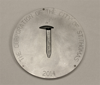 City of St. Thomas disk, top
