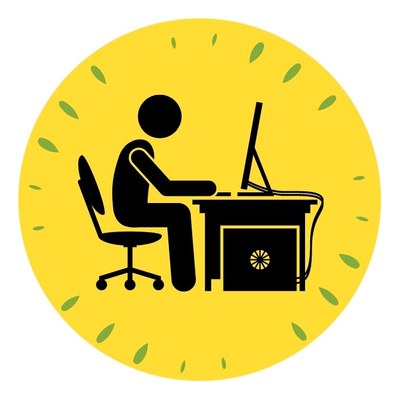 person sitting at computer