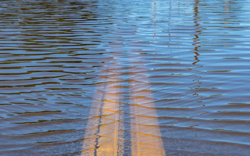 Road under water