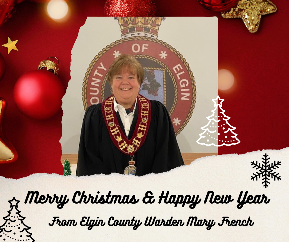 Merry Christmas and Happy New Year from Warden Mary French
