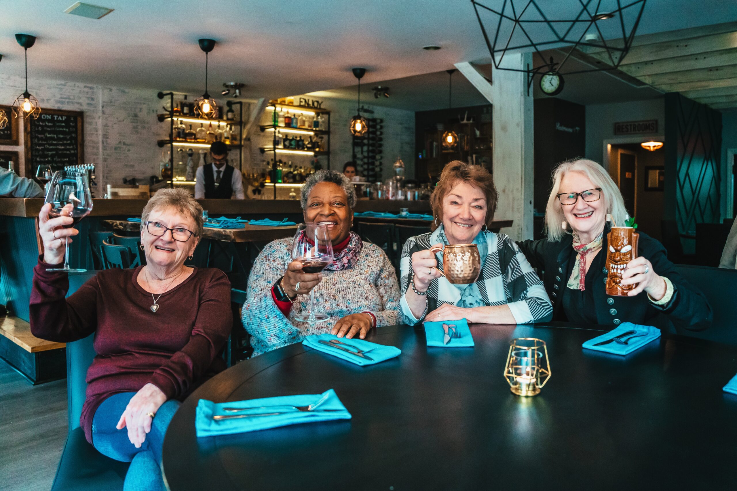 Four women dining at Two Forks